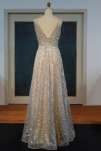 Floor Length A-line Sequined Sleeveless Silver Patterns Prom Dresses