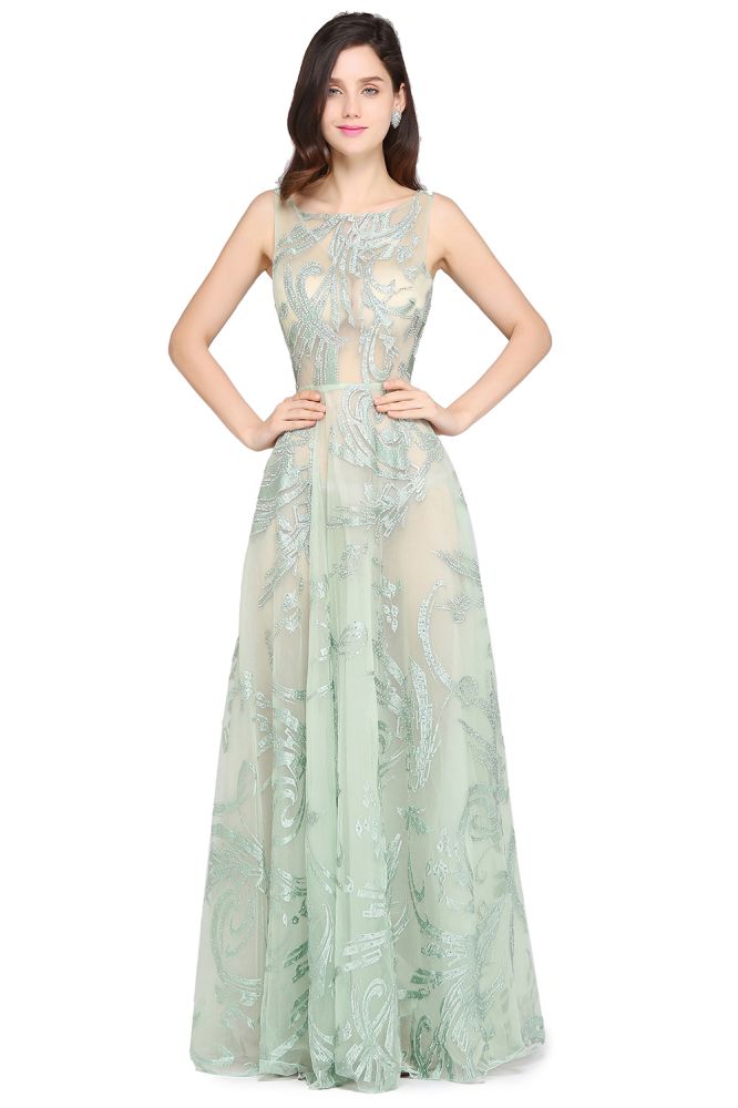 Floor Length Green Sexy Prom Dresses