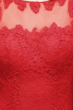 Floor Length Mermaid Illusion Neckline Sleeveless Tulle Lace Prom Dresses