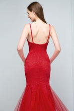 Floor Length Mermaid Illusion Neckline Sleeveless Tulle Lace Prom Dresses