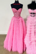 Sunnderly Addilyn |A-line Strapless Multi-Layers Tulle Prom Dress with Slit