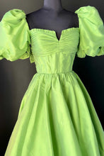 Lynette | Square Neck Fuchsia Puff Sleeves A-Line Prom Dress