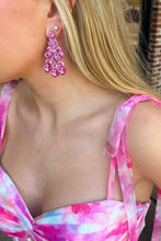 Palmer | Pink Floral Print Corset A-Line Long Prom Dress with Bow Tie Straps