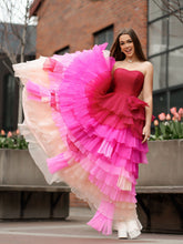 Xiomara | Sweetheart Pleated Bodice Long Prom Dress with Ruffles