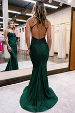Glamorous Long Mermaid Backless Sleeveless Prom Dress With Lace