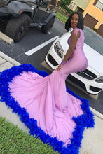 Glamorous Long Mermaid Lace Satin Prom Dress With Long Sleeves