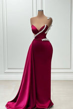 Glamorous Long Mermaid One Shoulder Beading Sleeveless Prom Dress
