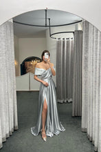 Glamorous Off The Shoulder Ruby Split Ruffles A-Line Prom Dresses