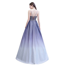 Glamous Spaghetti Ombre Purple Sparkly A-line Party Dress