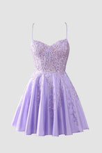 Gorgeous A Line Spaghetti Straps Royal Blue Corset Homecoming Dress with Appliques