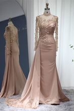 Gorgeous Long High Neck Beading Sequined Prom Dress With Long Sleeves