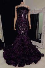 Gorgeous Long Mermaid Lace Flowers Sleeveless Prom Dress