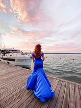 Gorgeous Mermaid Satin Ruffles Off-the-Shoulder Sleeveless Prom Dresses