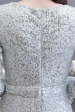 Gorgeous Sequins Long Sleeve V-Neck Mermaid Evening Gowns