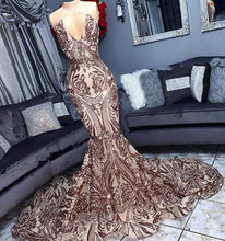 Halter Sequins Mermaid Prom Dress Sleeveless Long Party Gowns