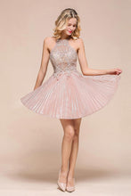 Halter Sparkly Short Homecoming Dress Floral Lace Aline Prom Dress Knee Length