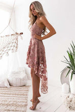 High Low Homecoming Dresses Spaghetti Straps Lace Short Prom Dress PD368