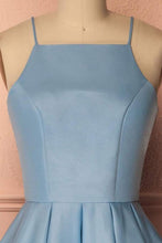 Homecoming Dress Blue Halter Sleeveless Short Prom Dress Party Dress PD369