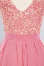 Jewel Ruffles Floral Lace Simple Prom Dresses | A-Line Sleeveless Coral Evening Dresses