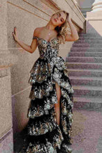 Kaira | Gold Off the Shoulder Sequin Long Prom Dress with Slit