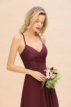 Lace Spaghetti Straps Prom Dresses | A-Line Sleeveless Side Split Evening Dresses