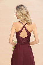 Lace Spaghetti Straps Prom Dresses | A-Line Sleeveless Side Split Evening Dresses