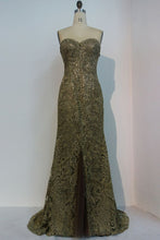 Lace Strapless Mermaid Sweetheart Floor Length Prom Dresses