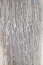 Latest Long Mermaid V neck Beading Fringe Tulle Evening Dress