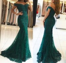 Long Mermaid Sweetheart Off-the-shoulder Tulle Lace Backless Prom Dress