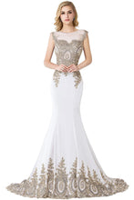 Mermaid Appliques Court Train Chiffon Evening Dress