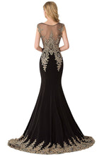 Mermaid Court Train Chiffon Evening Dress with Appliques