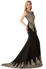 Mermaid Court Train Chiffon Evening Dress with Appliques