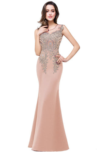 Mermaid Floor-length Chiffon Evening Dress with Appliques