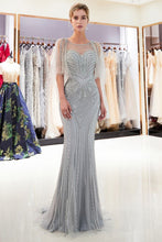 Mermaid Sweetheart Illusion Neckline Sequins Beading Evening Dresses