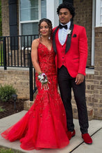 Zadie | Mermaid V Neck Sequins Lace Long Prom Dresses with Appliques