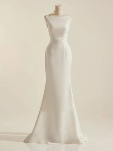 Mermaid Simple Sexy Bow Sleeveless Wedding Dress