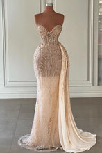 Modest Long Mermaid Sweetheart See through Glitter Prom Dresses