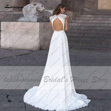 Abiti Donna Modest Bridal A Line Wedding Dress Summer 2025 Simple V-neck Backless Beach Wedding Dresses Long Train