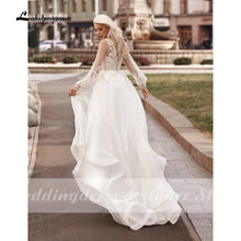 Boho Princess A-Line Wedding Dresses V Neck Longue Long Lantern Sleeve Robe De Soiree Simple Beach Wedding Gown Vestidos De Noiv