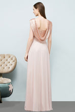 Off-shoulder A-line Sweetheart Spaghetti Long Sequins Chiffon Prom Dresses