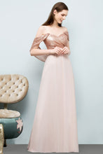 Off-shoulder A-line Sweetheart Spaghetti Long Sequins Chiffon Prom Dresses