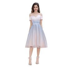 Off-the-Shoulder Sweetheart Gradient Aline Evening Party Mini Dress