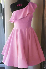 One Shoulder Ruffled Short Prom Dress Yellow Homecoming Dress  PD342