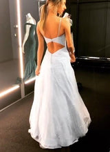 Open Back Spaghetti Strap Sequin Prom Dresses Ice Blue Sexy Evening Gowns