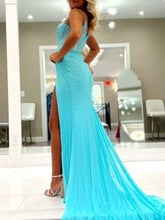 Oriole | Spaghetti Straps Beaded Mermaid Prom Dress with Slit