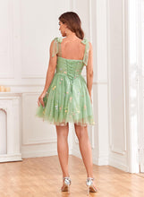 Flower Hoco Dress Spaghetti Strap Homecoming Dress SYH79