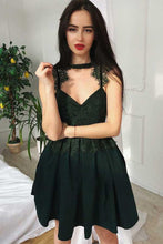 Pleated Cut Out Navy Blue Homecoming Prom Dress with Lace PD075