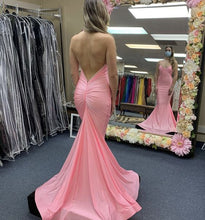 Pink Satin Long Prom Dress Mermaid Evening Dress Y1025