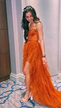 Tiered Tulle Ruffles A-line Sweetheart Long Prom Dresses Evening Dress Y1117