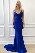 Purple V-Neck Lace-Up Mermaid Long Formal Dress